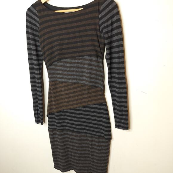 Joseph Ribkoff Tiered Stretch Knit Dress Striped - Picture 4 of 10